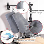 Silicone Oven Mitt Set – Long Heat Resistant Kitchen Gloves