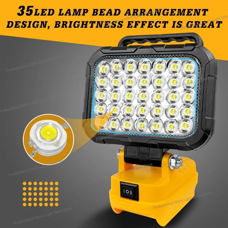 Cordless LED Work Light for DeWalt 20V Battery
