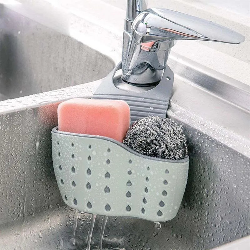 Adjustable Sink Hanging Basket Faucet Sponge & Soap Organizer Main image