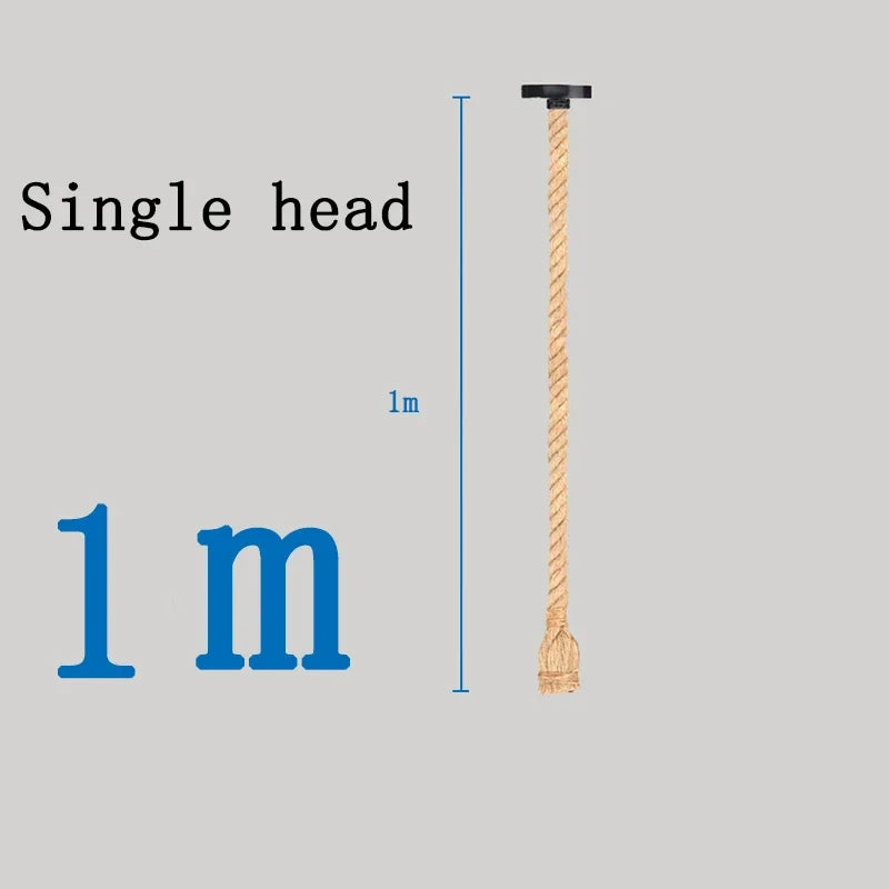 Industrial Hemp Rope Pendant Light E27 Vintage Chandelier