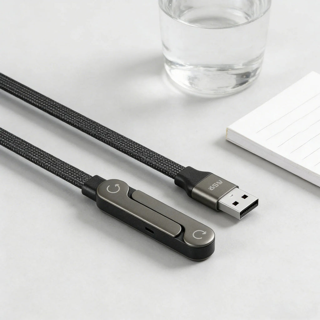 240W/65W Foldable Bracket Data Cable with Braided Cable Fast Charging Cord for iPhone 17
