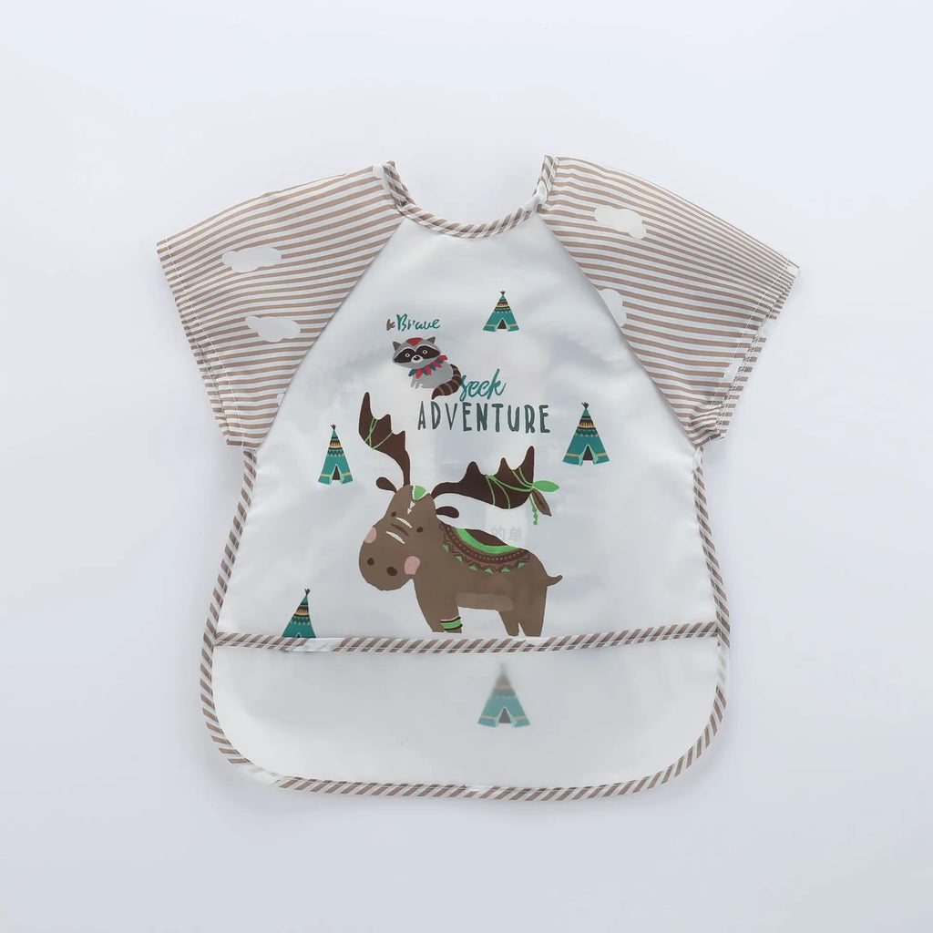 Baby Waterproof Long Sleeve Bib Smock Apron for Toddlers