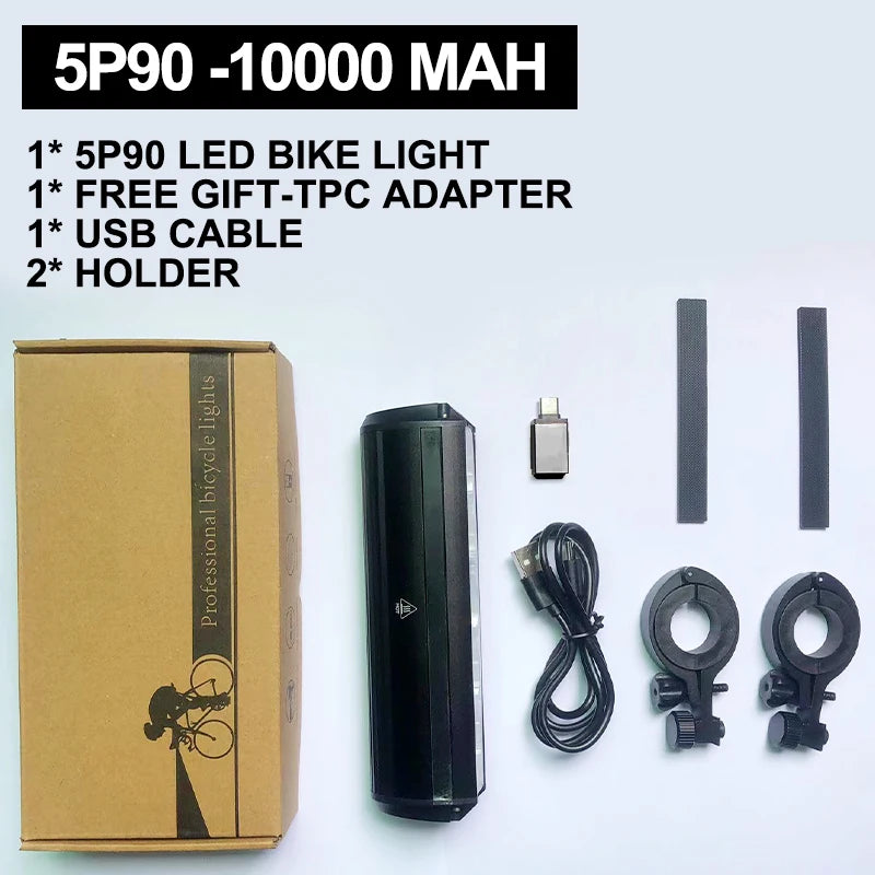 5 LED Rechargeable MTB Bike Light 10000mAh Headlight