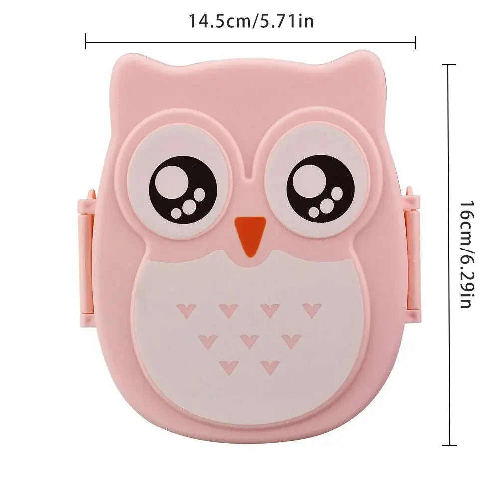 Portable Children Lunch Box Cartoon Bento Food Container with Cutlery Set