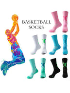 Men Cushioned Basketball Socks Long Breathable Badminton Sports Crew