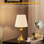 Nordic Retro Desk Lamp with Fabric Shade & USB Light