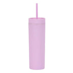 Double Wall Skinny Tumbler 473ml/480ml Cup with Straw & Lid