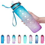 1000ml Motivational Sports Water Bottle with Time Marker