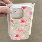 Sweet Lily Flower Litchi Case for iPhone 17 16 15 14 13 Pro Max Cover