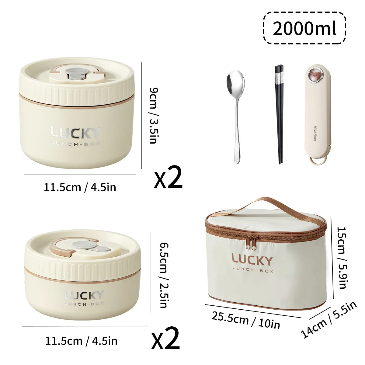 WORTHBUY Portable Thermal Lunch Box 304 Stainless Steel Insulated Bento Box