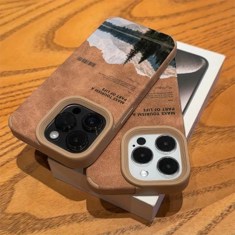 Mountain Lake Scenery Case for iPhone 11 12 13 14 15 16 17 Pro Max