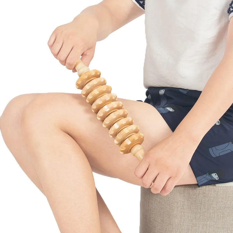 Wooden Fascia Massage Roller Body, Back & Leg Massager