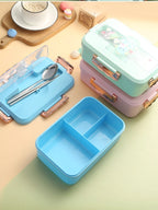 Cute Dinosaur Kids Lunch Box 3 Grid Bento Container for Students