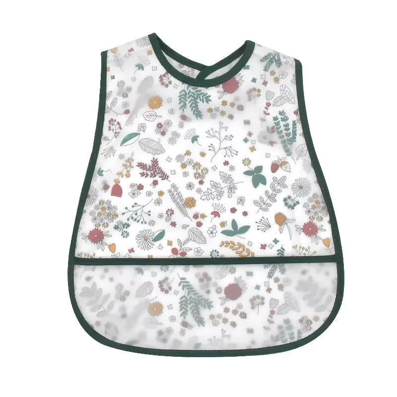 Cartoon EVA Waterproof Baby Bib with Pocket Feeding Apron