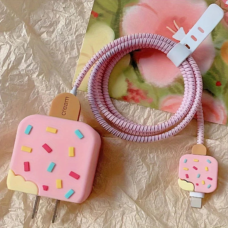 Cute Ice Cream iPhone Charger Protector Case