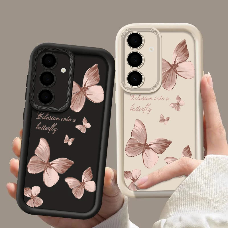 Gold Butterfly TPU Case for Samsung Galaxy S22 S23 S24 S25 S26