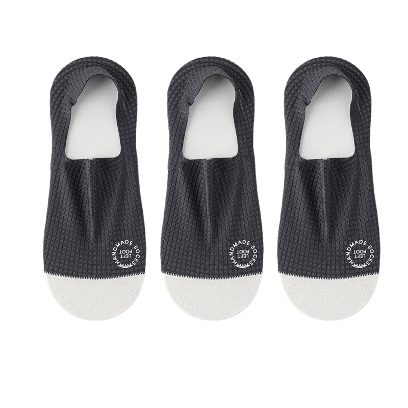 Men Invisible Socks 3Pairs Breathable No Show Mesh Casual