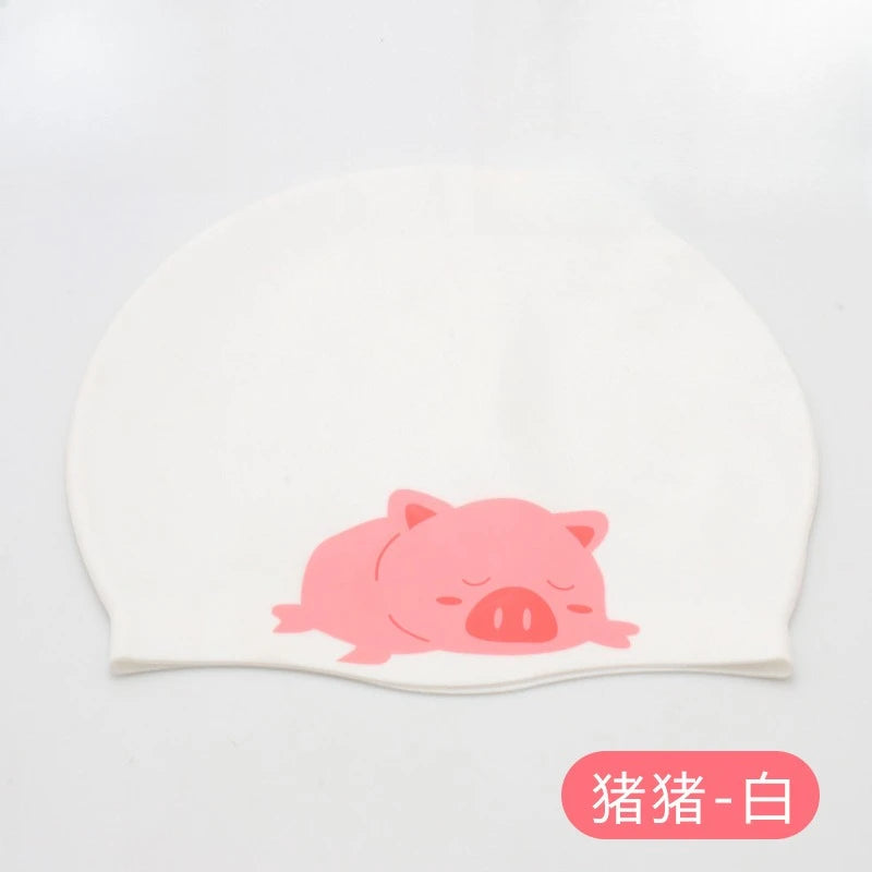 Cartoon Silicone Swimming Cap Waterproof Stretch Swim Hat