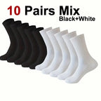 5/10/20 Pairs Solid Crew Socks Breathable Sweat-Absorbing All Season