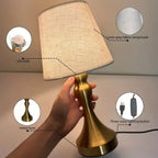 Nordic Retro Desk Lamp with Fabric Shade & USB Light