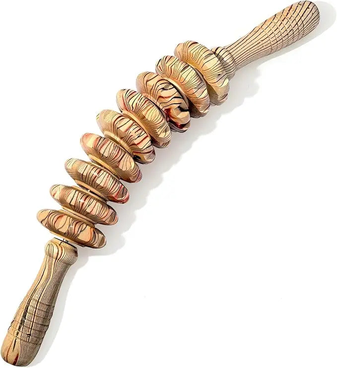 Wooden Therapy Massage Roller Stick for Muscle & Fascia Relief