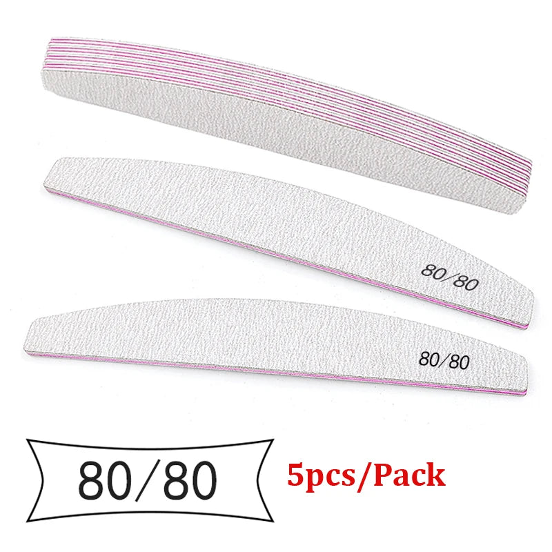 5Pcs Nail File Set Professional Grit Manicure Buffer Kit