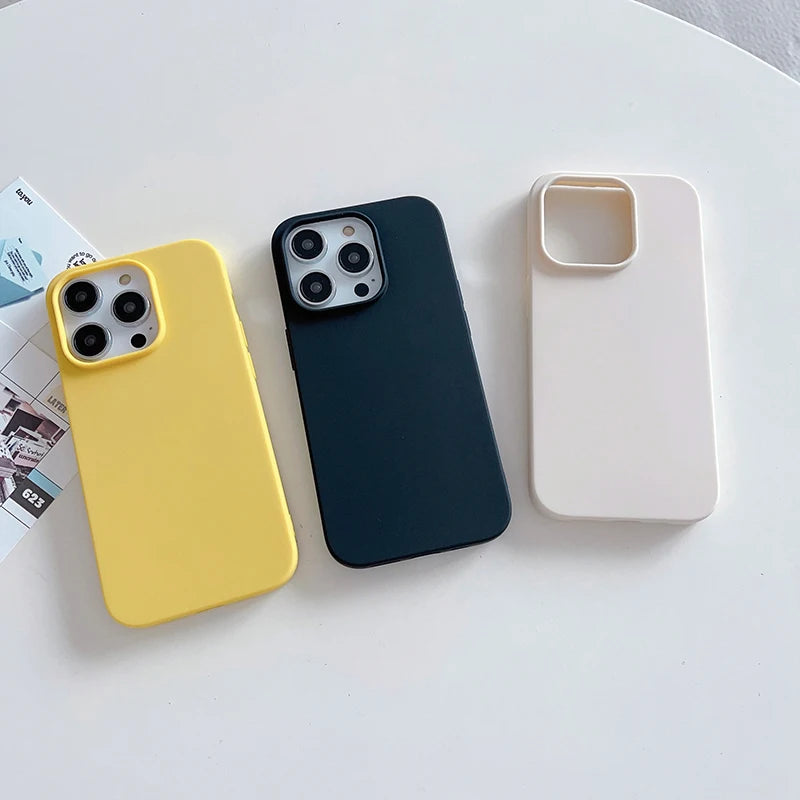 Candy Color Silicone Case for iPhone 11 12 13 14 15 16 Pro Max