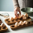 Wooden Egg Holder Rustic Egg Storage Rack