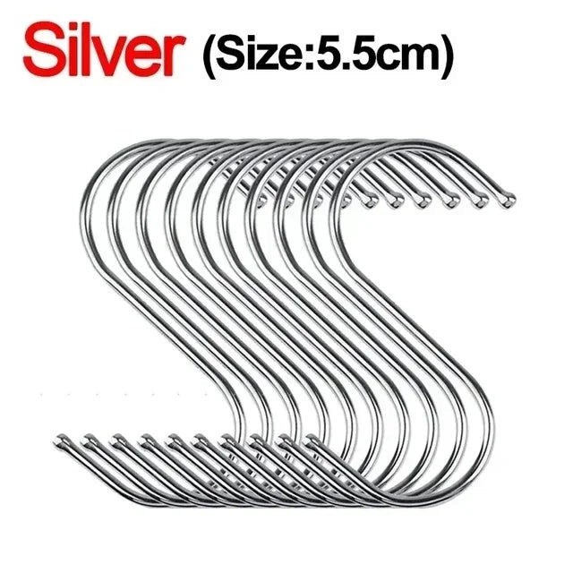 Stainless Steel S Hooks Kitchen Organizer