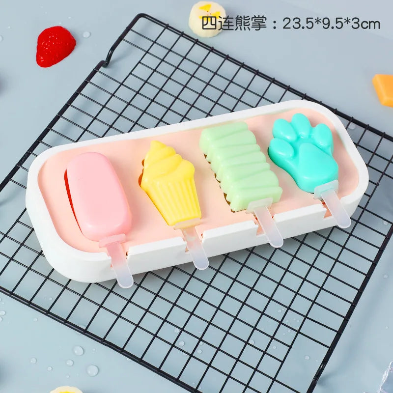 Kids Silicone Popsicle Molds – BPA Free Mini Ice Cream Maker Set