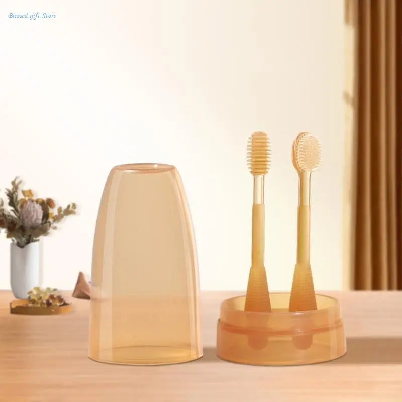 Silicone Baby Toothbrush Set with Tongue Scraper for Infants