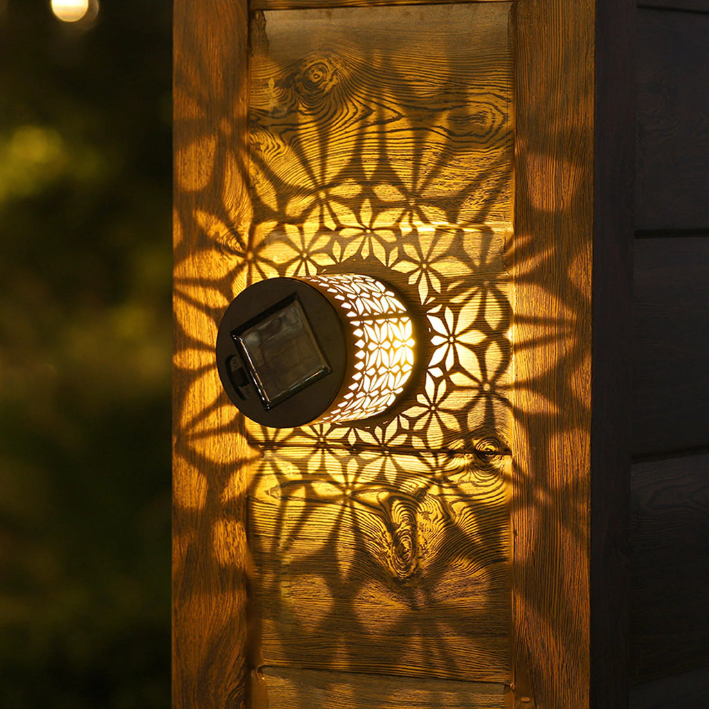 Solar Mandala Sunflower Wall Light Waterproof Outdoor LED Garden Lamp