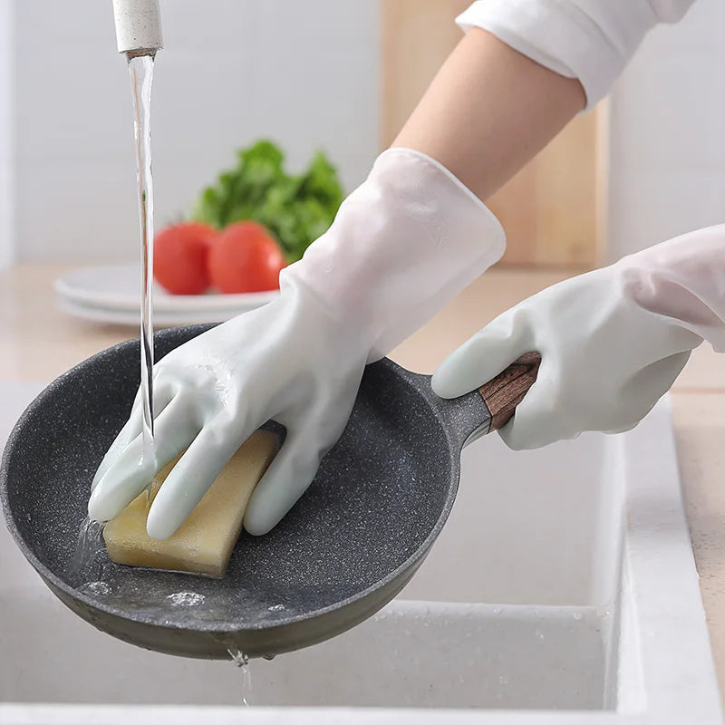 Gradient Latex Cleaning Gloves Waterproof Non-Slip