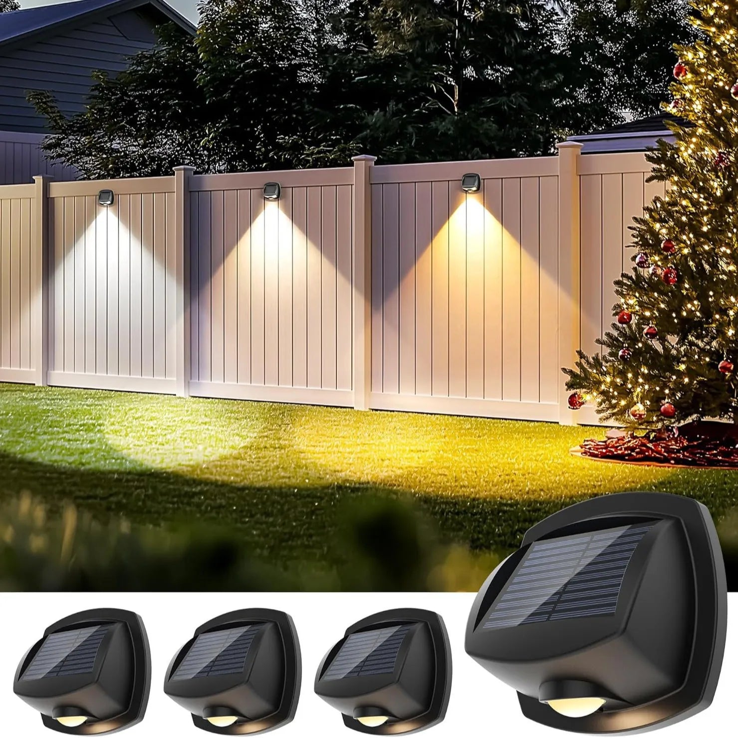 Dual Color Solar LED Wall Light for Fence & Outdoor Pathways Main image