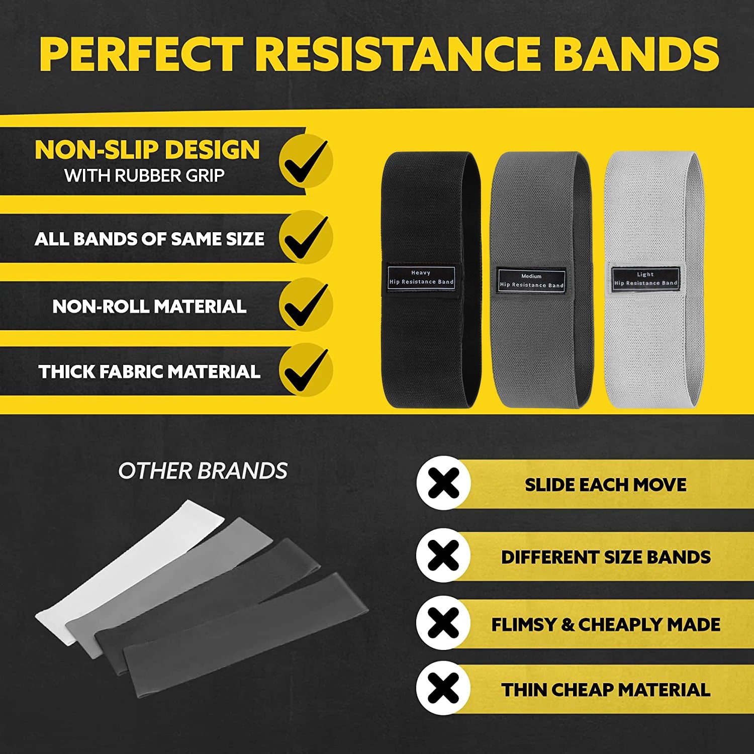 Fabric Resistance Bands Hip Booty Glute Loop for Squat & Yoga Secondary image