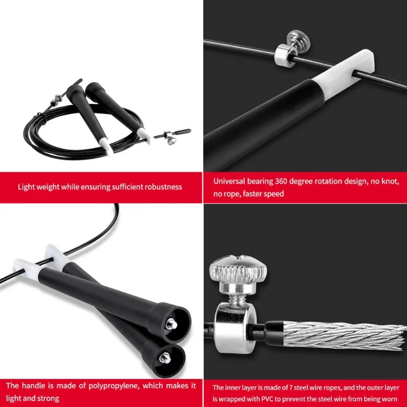 Steel Wire Speed Jump Rope Adjustable Tangle-Free Home Gym Cardio Secondary image
