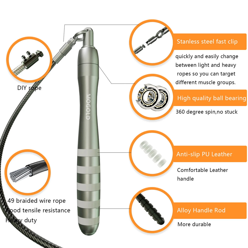 CrossFit Steel Wire Speed Jump Rope Men Home Gym Workout Fitness