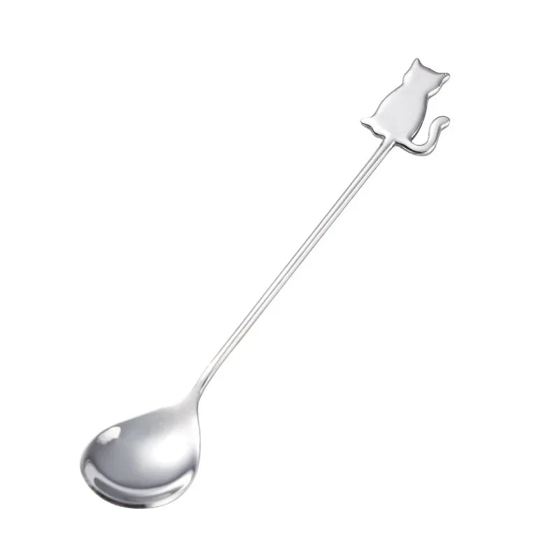 Cute Cat Coffee Spoon 304 Stainless Steel – Dessert & Ice Cream Spoon