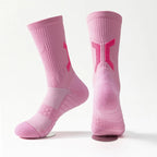 Men Cushioned Basketball Socks Long Breathable Badminton Sports Crew