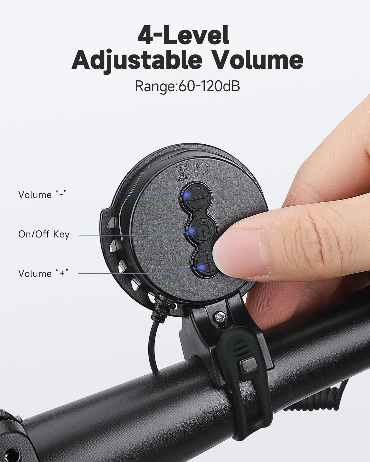 120dB Rechargeable Electric Bike Horn Waterproof Bicycle Safety Bell