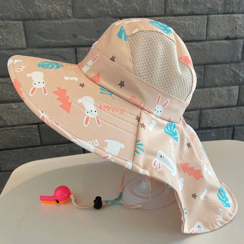 Kids UV Protection Sun Hat Large Brim Fisherman Cap