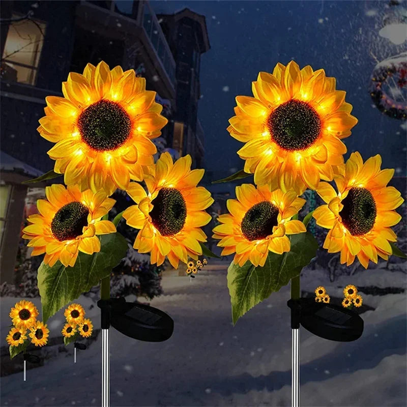 Solar Sunflower LED Garden Lights for Waterproof Lawn Decor