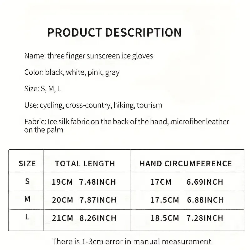 Ice Silk Sun Protection Gloves Anti Slip Fishing Cycling Kayak UV