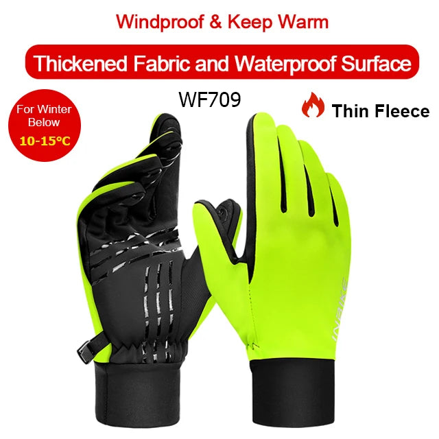 Winter Cycling Gloves Waterproof Touchscreen Fleece Thermal Bike Main image