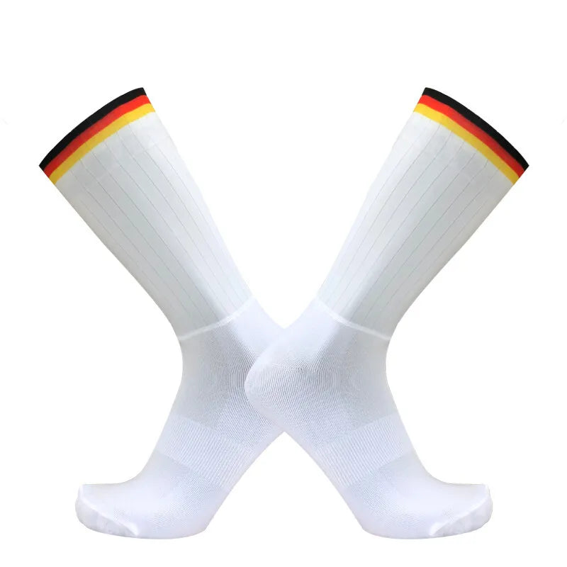 Aero Cycling Socks Men Anti-Slip Silicone Breathable Summer Bike Socks