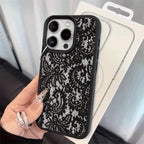 Black Lace Personalized Phone Case for iPhone 17 16 15 14 13 Pro Max