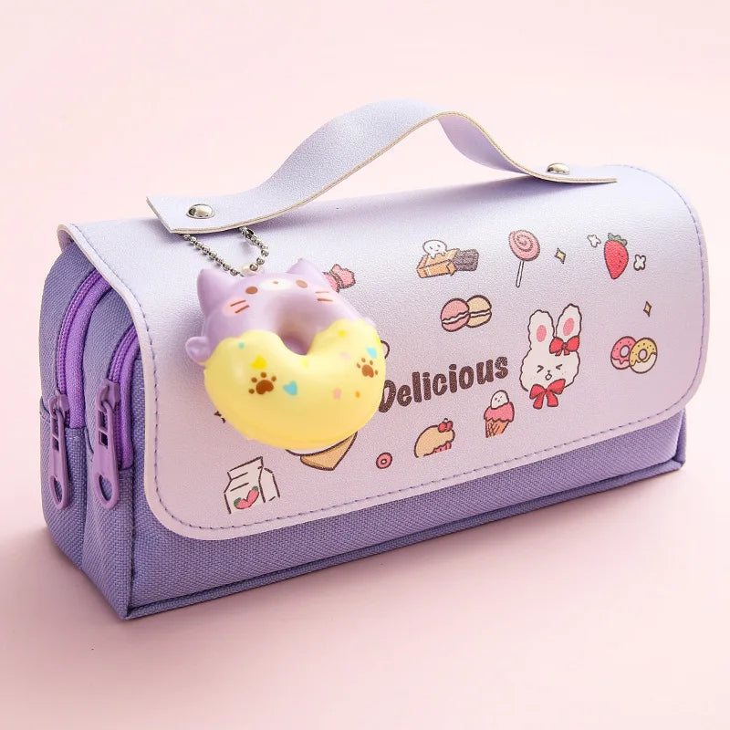 3D Kawaii Pencil Case Cute Waterproof Decompression Pen Pouch