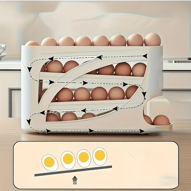 30 Egg Rolling Dispenser Fridge Storage Box