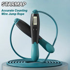 Counting Steel Jump Rope Adjustable Skipping Fitness Gym Adults
