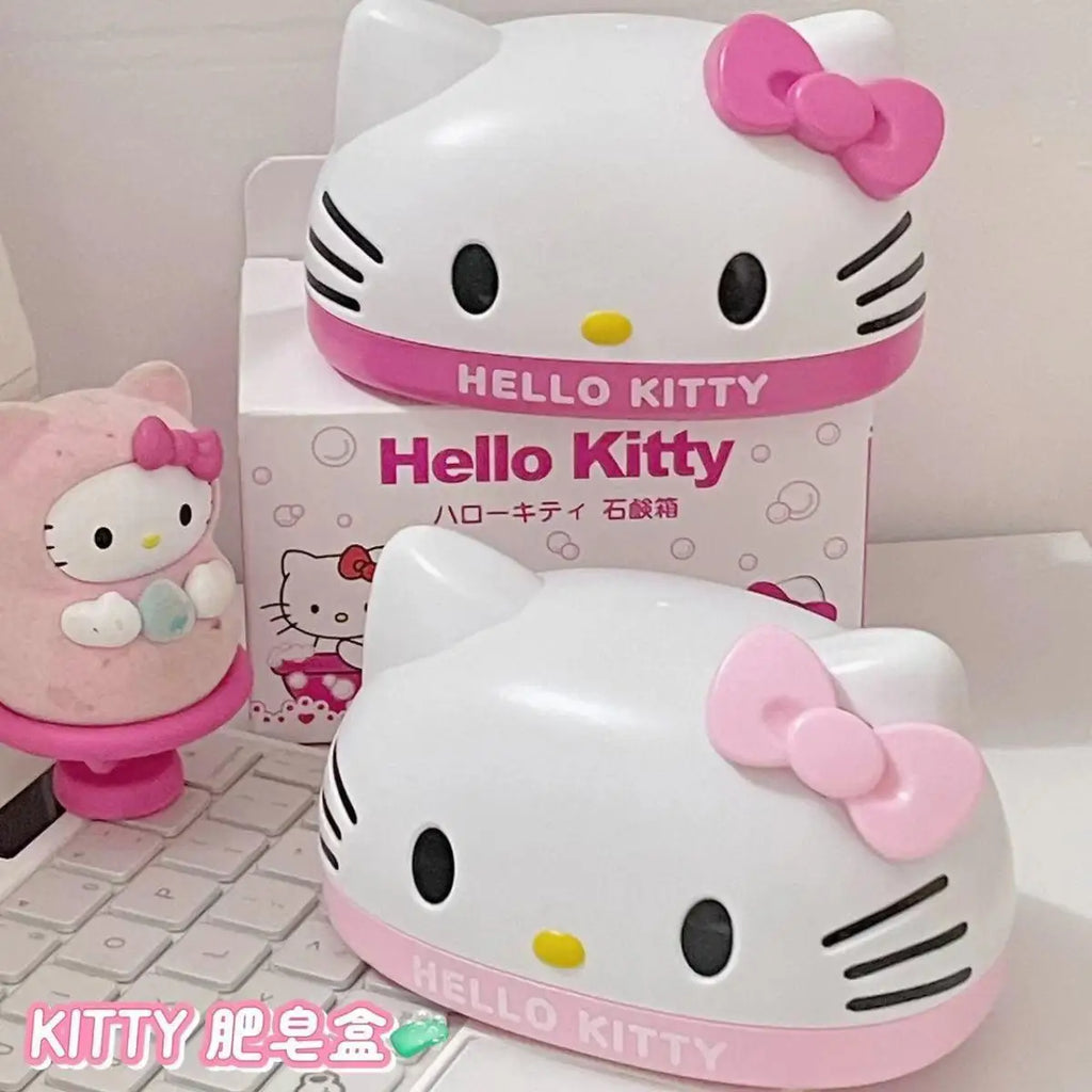 Hello Kitty Soap Box – Sanrio Cute Drainage Soap Dish for Bathroom & Home